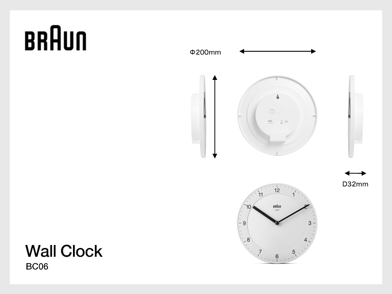 BRAUN ブラウン Wall Clock ウォールクロック 壁掛け時計 BC06