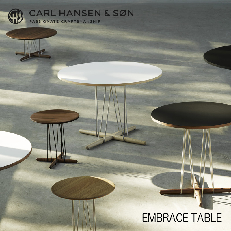 Carl Hansen & Son カール・ハンセン＆サン E020 Embrace Table エンブレイス テーブル ダイニングテーブル サイズ：Φ79.5×H74cm オーク ソープ仕上げ 支柱：ステンレス デザイン：Eoos イーオス