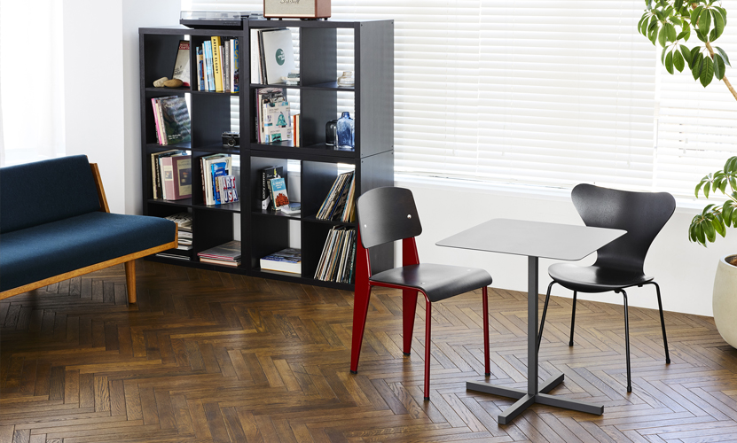 DUENDE デュエンデ SOLID STEEL DINER TABLE SQUARE ソリッドスチールダイナーテーブル スクエア DU331 カラー：ダークグレー デザイン：PERMANENT31