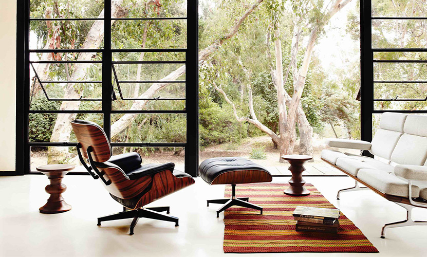 Herman Miller ハーマンミラー Eames Lounge Chair & Ottoman イームズ ラウンジチェア ＆ オットマン  ブラックレザー デザイン：チャールズ＆レイ・イームズ