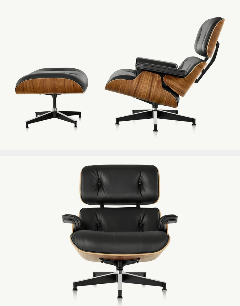 Herman Miller ハーマンミラー Eames Lounge Chair & Ottoman イームズ ラウンジチェア ＆ オットマン  ブラックレザー デザイン：チャールズ＆レイ・イームズ