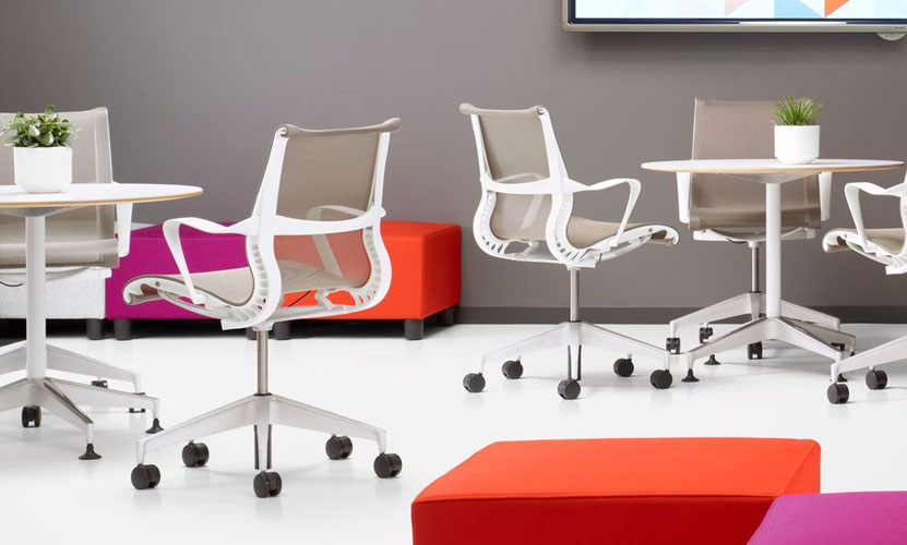 Herman Miller ハーマンミラー Setu Chair セトゥー チェア マルチパーパスチェア 5本脚タイプ グラファイトカラー リボンアーム リリス2 サスペンション （ブレーキングキャスター） デザイン：Studio 7.5