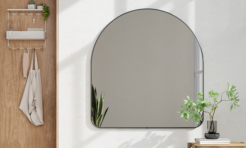 umbra アンブラ HUBBA ARCHED MIRROR フーバ アーチド ミラー ウォールミラー 壁掛け 鏡 サイズ：87x92cm カラー：2色 デザイン：ポール・ローワン