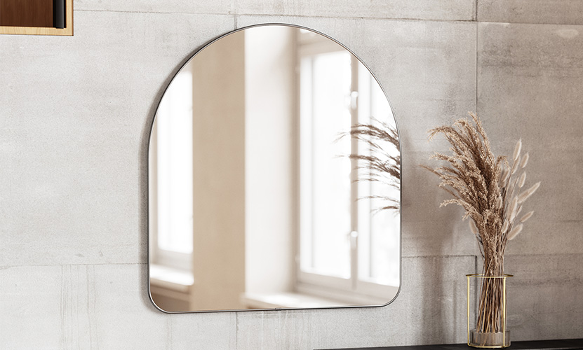 umbra アンブラ HUBBA ARCHED MIRROR フーバ アーチド ミラー ウォールミラー 壁掛け 鏡 サイズ：87x92cm カラー：2色 デザイン：ポール・ローワン