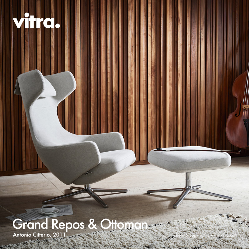 Vitra ヴィトラ Grand Repos & Ottoman グラン レポ ＆ オットマン ラウンジチェア 4スターベース デザイン：アントニオ・チッテリオ