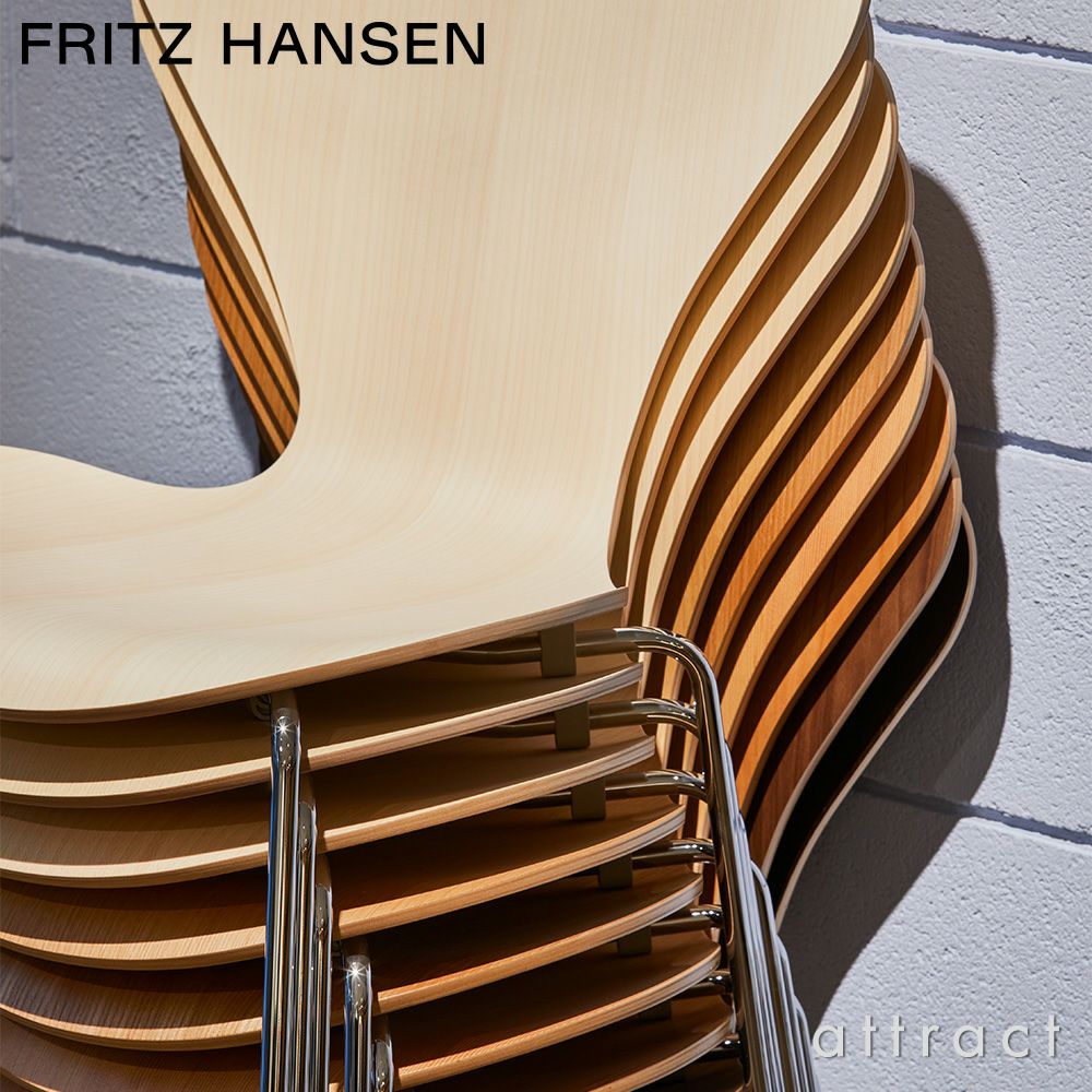 FRITZ HANSEN フリッツ・ハンセン SERIES 7 セブンチェア 3107 チェア ナチュラルウッド カラー：オーク ベースカラー：クローム仕上げ デザイン：アルネ・ヤコブセン