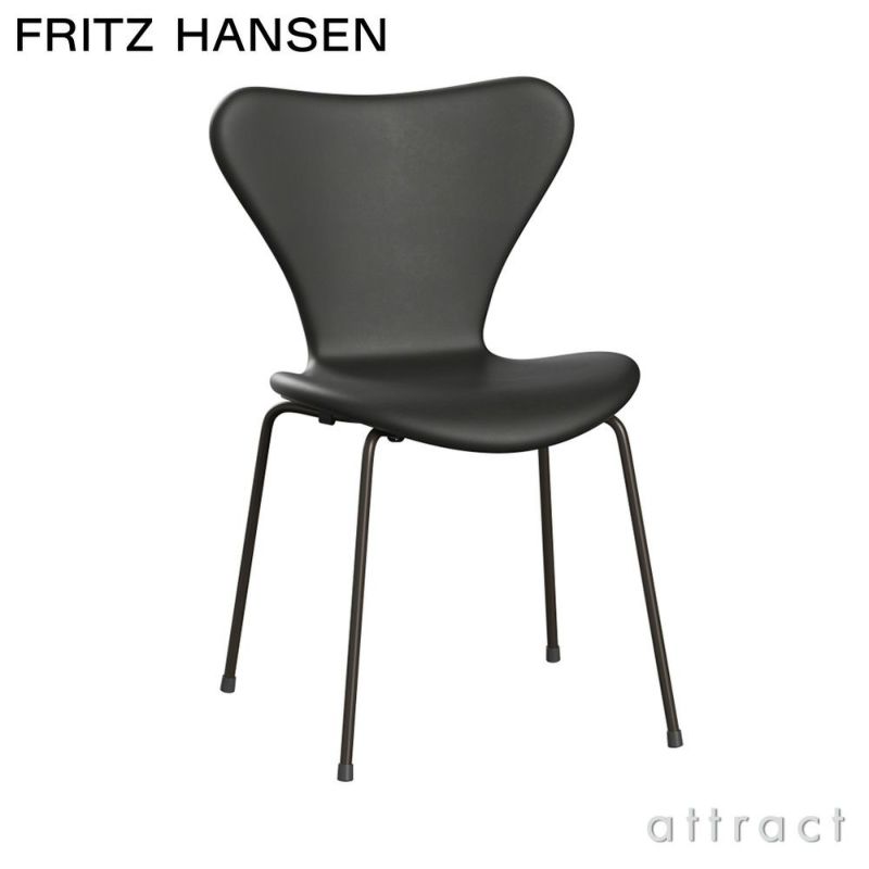 FRITZ HANSEN フリッツ・ハンセン セブンチェア 3107 フルパディング エッセンシャルレザー ブラック ブラウンブロンズ粉体塗装