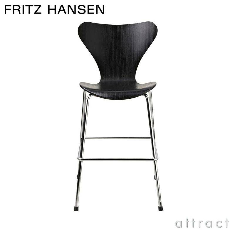 FRITZ HANSEN フリッツ・ハンセン SERIES 7 JUNIOR セブンチェア ジュニア 3177 チェア カラードアッシュ カラー：ブラック ベースカラー：クローム仕上げ デザイン：アルネ・ヤコブセン