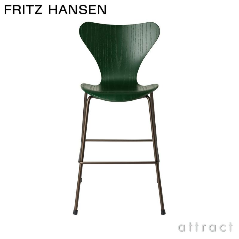 FRITZ HANSEN フリッツ・ハンセン SERIES 7 JUNIOR セブンチェア ジュニア 3177 チェア カラードアッシュ  カラー：エバーグリーン ベースカラー：ブラウンブロンズ粉体塗装 デザイン：アルネ・ヤコブセン | アトラクト・オンラインショップ