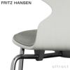 FRITZ HANSEN フリッツ・ハンセン ANT アリンコチェア 3101 チェア フロントパディング 4本脚 カラードアッシュ カラー：ホワイト 張地：Hallingdal ハリンダル ファブリックカラー：ホワイト/グレー（110） ベースカラー：クローム仕上げ デザイン：アルネ・ヤコブセン 