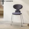 FRITZ HANSEN フリッツ・ハンセン ANT アリンコチェア 3101 チェア フロントパディング 4本脚 カラードアッシュ カラー：ホワイト 張地：Hallingdal ハリンダル ファブリックカラー：ホワイト/グレー（110） ベースカラー：クローム仕上げ デザイン：アルネ・ヤコブセン 