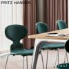 FRITZ HANSEN フリッツ・ハンセン ANT アリンコチェア 3101 チェア フロントパディング 4本脚 カラードアッシュ カラー：ホワイト 張地：Hallingdal ハリンダル ファブリックカラー：ホワイト/グレー（110） ベースカラー：クローム仕上げ デザイン：アルネ・ヤコブセン 