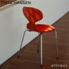 FRITZ HANSEN フリッツ・ハンセン ANT アリンコチェア 3101 チェア フロントパディング 4本脚 カラードアッシュ カラー：ホワイト 張地：Hallingdal ハリンダル ファブリックカラー：ホワイト/グレー（110） ベースカラー：クローム仕上げ デザイン：アルネ・ヤコブセン 