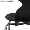 FRITZ HANSEN フリッツ・ハンセン ANT アリンコチェア 3101 チェア フロントパディング 4本脚 カラードアッシュ カラー：ブラック 張地：Vanir ヴァニール ファブリックカラー：ブラック/グレー（193） ベースカラー：クローム仕上げ デザイン：アルネ・ヤコブセン