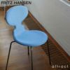 FRITZ HANSEN フリッツ・ハンセン ANT アリンコチェア 3101 チェア フロントパディング 4本脚 カラードアッシュ カラー：ブラック 張地：Vanir ヴァニール ファブリックカラー：ブラック/グレー（193） ベースカラー：クローム仕上げ デザイン：アルネ・ヤコブセン