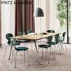 FRITZ HANSEN フリッツ・ハンセン ANT アリンコチェア 3101 チェア フロントパディング 4本脚 カラードアッシュ カラー：ブラック 張地：Vanir ヴァニール ファブリックカラー：ブラック/グレー（193） ベースカラー：クローム仕上げ デザイン：アルネ・ヤコブセン