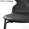 FRITZ HANSEN フリッツ・ハンセン ANT アリンコチェア 3101 チェア フロントパディング 4本脚 ラッカー カラー：ブラック エッセンシャルレザー カラー：ブラック ベースカラー：ブラック粉体塗装 デザイン：アルネ・ヤコブセン