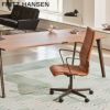 FRITZ HANSEN フリッツ・ハンセン OXFORD オックスフォード 3293W アームチェア ミディアムハイバック エッセンシャルレザー カラー：2色 ベースカラー：サテン仕上げ デザイン：アルネ・ヤコブセン （シート高さ調整機能 42-56cm・チルト機能・キャスター付き）