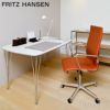 FRITZ HANSEN フリッツ・ハンセン OXFORD オックスフォード 3293W アームチェア ミディアムハイバック エッセンシャルレザー カラー：2色 ベースカラー：サテン仕上げ デザイン：アルネ・ヤコブセン （シート高さ調整機能 42-56cm・チルト機能・キャスター付き）