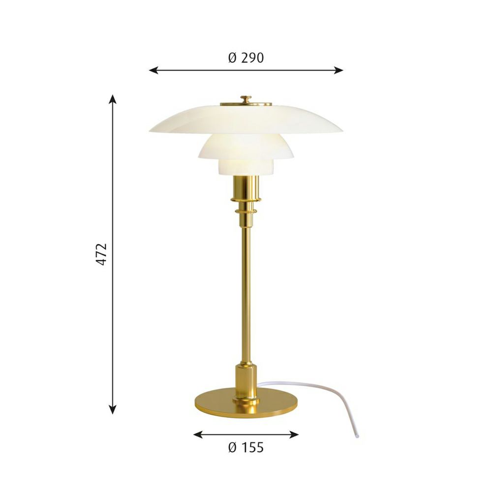 Louis Poulsen ルイスポールセン PH 3/2 Table テーブルランプ スタンドライト Φ290mm カラー：真鍮・メタライズド（ブラス） デザイン：ポール・ヘニングセン