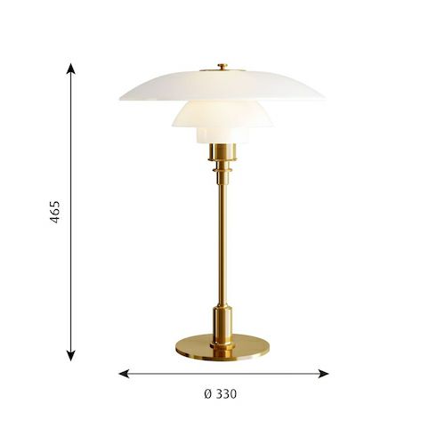 Louis Poulsen ルイスポールセン PH 3 1/2-2 1/2 Glass Table グラステーブル テーブルランプ スタンドライト Φ330mm カラー：真鍮・メタライズド（ブラス） デザイン：ポール・ヘニングセン