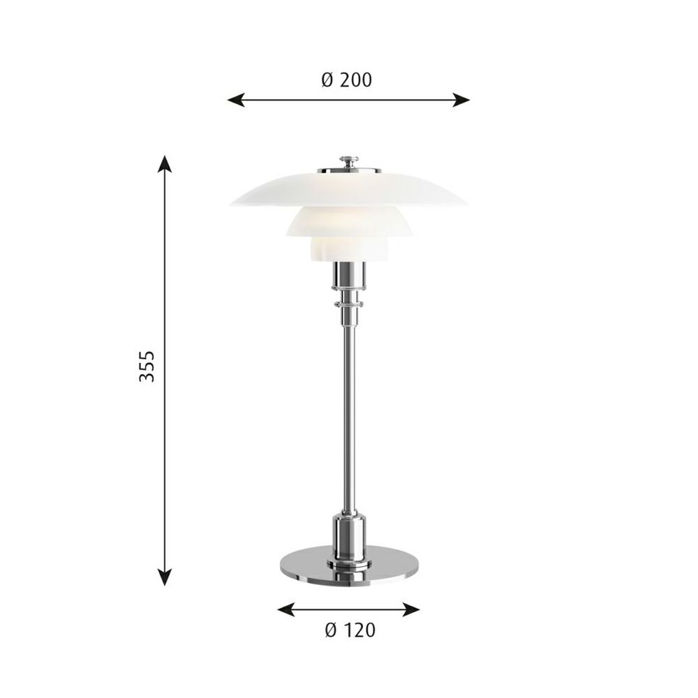 Louis Poulsen ルイスポールセン PH 2/1 Table テーブルランプ スタンドライト Φ200mm カラー：シルヴァー・クローム デザイン：ポール・ヘニングセン
