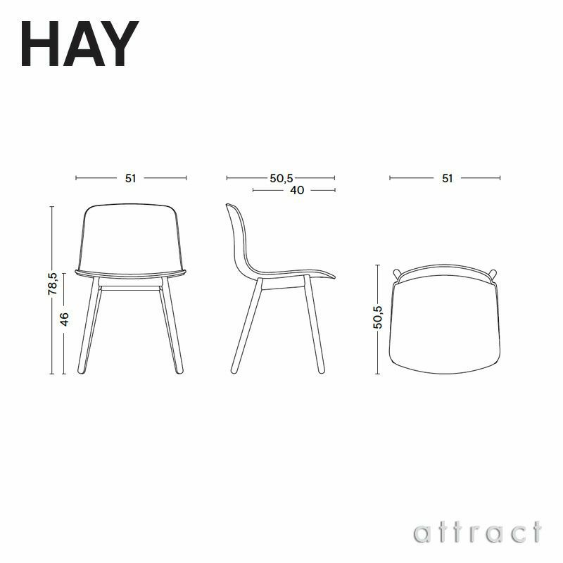 HAY ヘイ About A Chair アバウト ア チェア AAC 12 ver 2.0 アームレスチェア カラー：16色 ベース：オーク（ウォーターラッカー 水性塗装） デザイン：ヒー・ウェリング