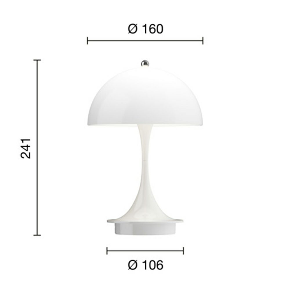 Louis Poulsen ルイスポールセン Panthella 160 Portable パンテラ 160 ポータブル （V3） テーブルランプ カラー：オパール・ホワイト デザイン：ヴェルナー・パントン