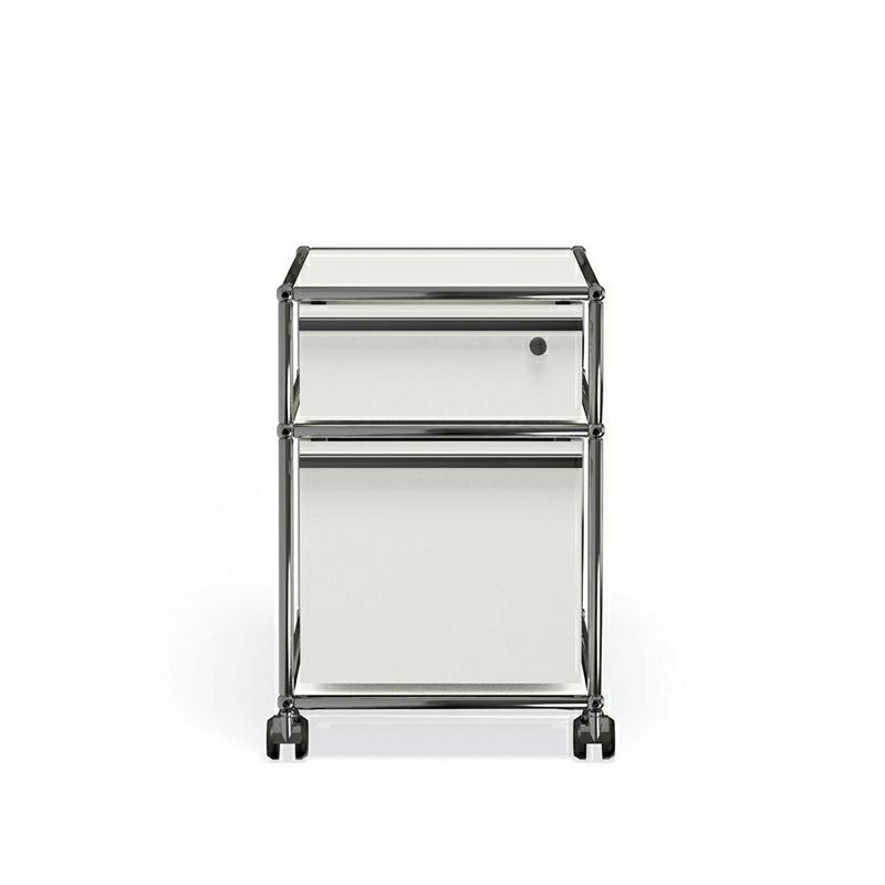 USM ユーエスエム USMハラー ワゴン （鍵付き・A6サイズドロワー×1・A4サイズドロワー×1） サイズ：W418×D523×H605mm