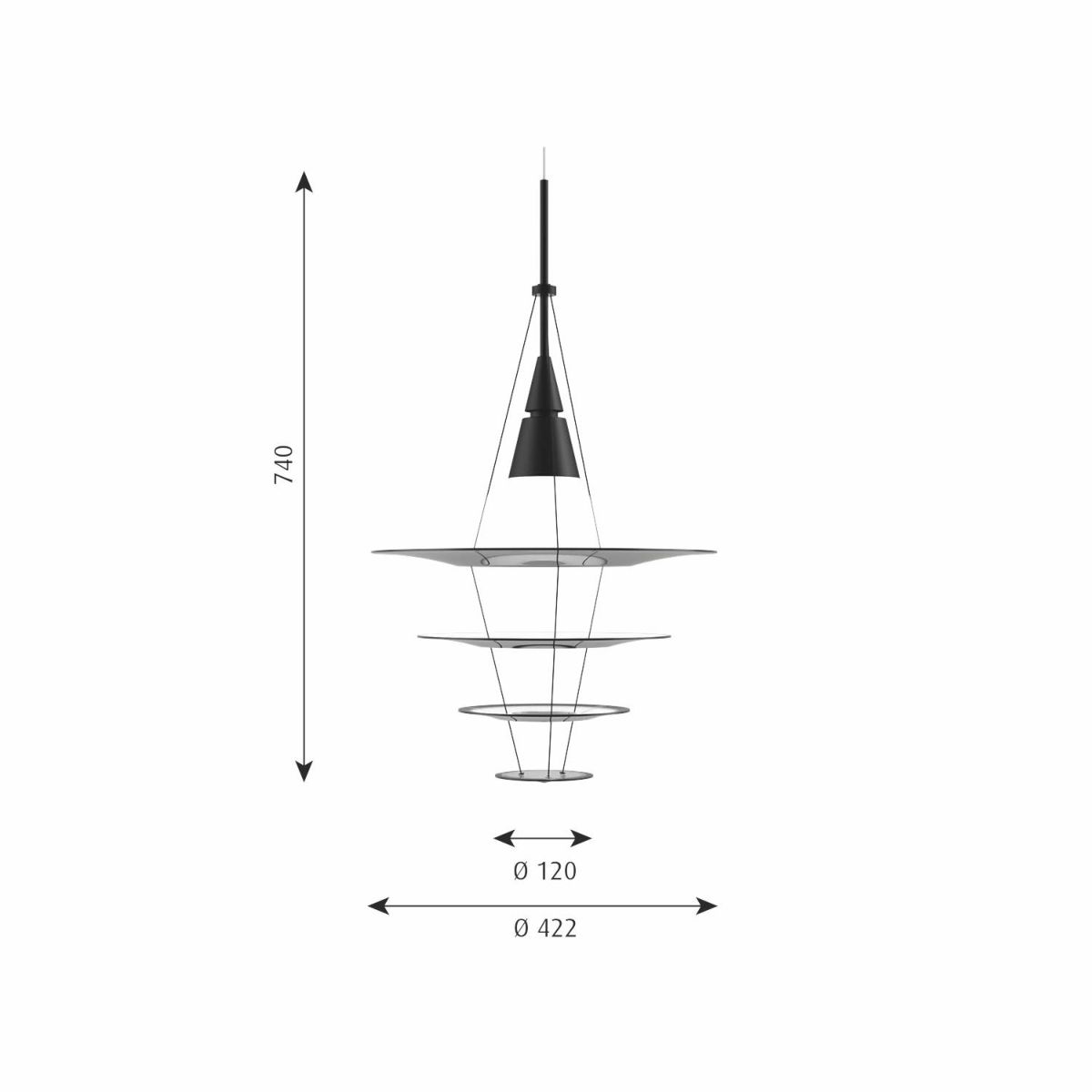Louis Poulsen ルイスポールセン Enigma 425 エニグマ 425 Pendant Light ペンダント ライト カラー：ブラック デザイン：内山 章一