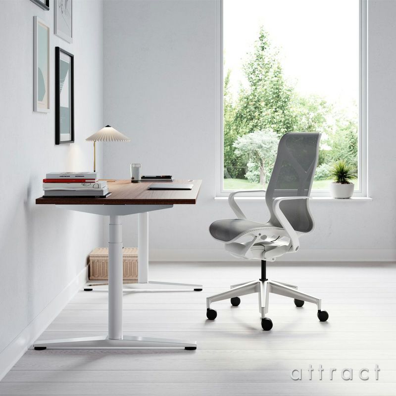 Herman Miller ハーマンミラー Cosm Chair コズムチェア ハイバック アジアチルト グレイシャー リーフアーム 自動ハーモニックチルト （ディップト イン カラー仕様） デザイン：Studio 7.5