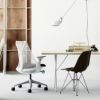 Herman Miller ハーマンミラー Sayl Chair セイルチェア サスペンション ミドルバック フレーム＆ベース：ホワイトフレーム （堅床・カーペット用キャスター） ファブリック：メドレー（フェザーグレー） デザイン：イヴ・ベアール