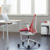 Herman Miller ハーマンミラー Sayl Chair セイルチェア サスペンション ミドルバック フレーム＆ベース：ホワイトフレーム （堅床・カーペット用キャスター） ファブリック：メドレー（フェザーグレー） デザイン：イヴ・ベアール