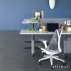 Herman Miller ハーマンミラー Sayl Chair セイルチェア サスペンション ミドルバック フレーム＆ベース：ホワイトフレーム （堅床・カーペット用キャスター） ファブリック：メドレー（フェザーグレー） デザイン：イヴ・ベアール