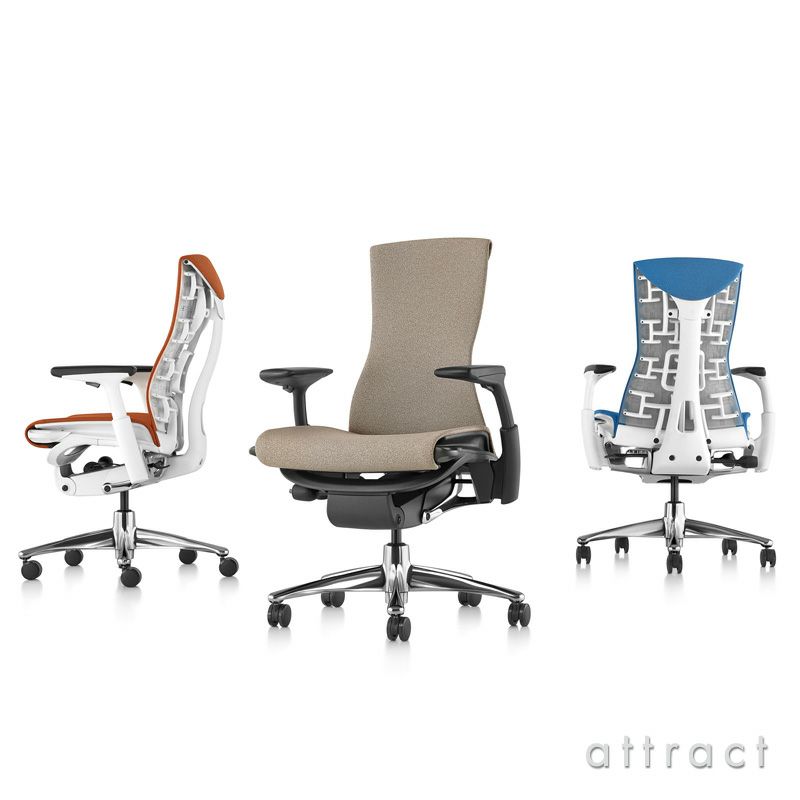 Herman Miller ハーマンミラー Embody Chair エンボディ チェア グラファイトカラー ファブリック：シンク（ブラック） アジャスタブルアーム （カーペット用キャスター） デザイン：ビル・スタンフ ＆ ジェフ・ウェバー