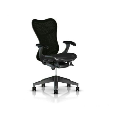 Herman Miller ハーマンミラー Mirra 2 Chair ミラ 2 チェア グラファイト バタフライ  サスペンション＆ラティテュードファブリック（ブラック） アジャスタブルアーム （カーペット用キャスター） デザイン：Studio 7.5 |  アトラクト・オンラインショップ