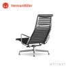 Herman Miller ハーマンミラー Eames Aluminum Group Lounge Chair イームズ アルミナムグループ ラウンジチェア ヘッドレスト付き 4本脚 チルト機能付き アルミバフ 黒皮革 ブラックレザー デザイン：チャールズ＆レイ・イームズ