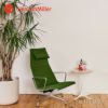 Herman Miller ハーマンミラー Eames Aluminum Group Lounge Chair イームズ アルミナムグループ ラウンジチェア ヘッドレスト付き 4本脚 チルト機能付き アルミバフ 黒皮革 ブラックレザー デザイン：チャールズ＆レイ・イームズ