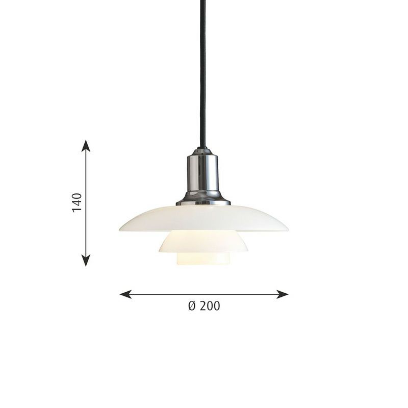 Louis Poulsen ルイスポールセン PH 2/1 Pendant ペンダント Φ200mm カラー：シルバークローム デザイン：ポール・ヘニングセン