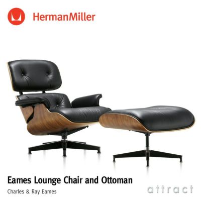 Herman Miller ハーマンミラー Eames Lounge Chair u0026 Ottoman イームズ ラウンジチェア ＆ オットマン  カラー：ウォールナット × ブラックレザー デザイン：チャールズ＆レイ・イームズ | アトラクト・オンラインショップ
