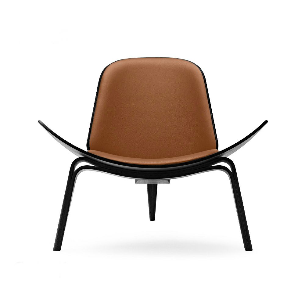 Carl Hansen & Son カール・ハンセン＆サン CH07 シェルチェア イージーチェア　オーク （ブラック塗装） 張座：レザー Thor デザイン：ハンス・J・ウェグナー