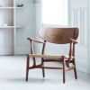 Carl Hansen & Son カール・ハンセン＆サン CH22 ラウンジチェア ウォルナット（オイルフィニッシュ） ウォルナットキャップ