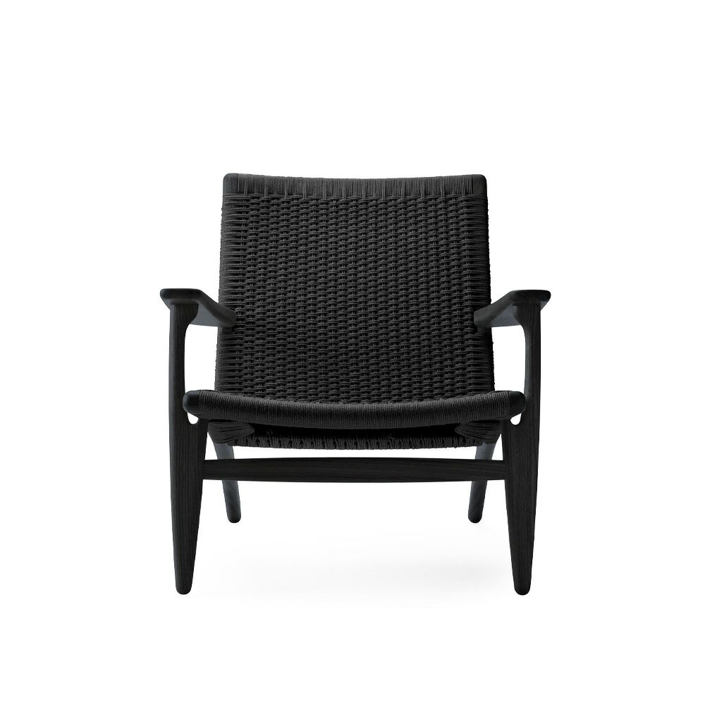 Carl Hansen & Son カール・ハンセン＆サン CH25 ラウンジチェア オーク （ブラック塗装） ブラックペーパーコード　デザイン：ハンス・J・ウェグナー