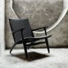 Carl Hansen & Son カール・ハンセン＆サン CH25 ラウンジチェア オーク （ブラック塗装） ブラックペーパーコード　デザイン：ハンス・J・ウェグナー