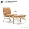 Carl Hansen & Son カール・ハンセン＆サン OW149F コロニアルスツール　オットマン フットスツール オーク（ブラック塗装） 張座：レザー Thor301 デザイン：オーレ・ヴァンシャー