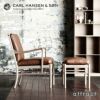 Carl Hansen & Son カール・ハンセン＆サン OW149F コロニアルスツール　オットマン フットスツール オーク（ブラック塗装） 張座：レザー Thor301 デザイン：オーレ・ヴァンシャー