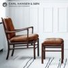 Carl Hansen & Son カール・ハンセン＆サン OW149F コロニアルスツール　オットマン フットスツール オーク（ブラック塗装） 張座：レザー Thor301 デザイン：オーレ・ヴァンシャー