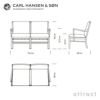 Carl Hansen & Son カール・ハンセン＆サン OW149-2 コロニアルソファ　2シーター オーク （ブラック塗装） 張座：レザー Thor デザイン：オーレ・ヴァンシャー