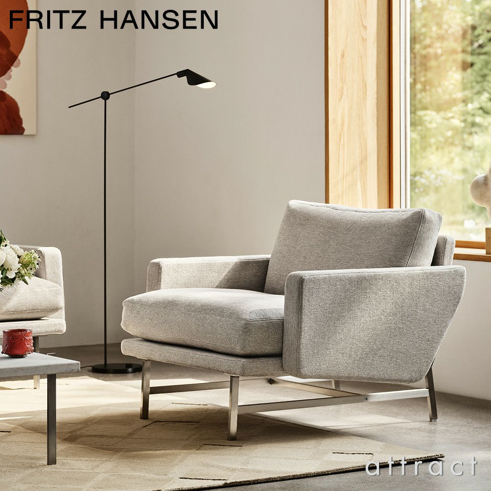  FRITZ HANSEN フリッツ・ハンセン LISSONI LOUNGE CHAIR リッソーニ ラウンジチェア PL111 W104cm Clay クレイ カラー：ライトグレー（0012） マットポリッシュ仕上げスチールベース デザイン：ピエロ・リッソーニ 