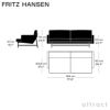 FRITZ HANSEN フリッツ・ハンセン LISSONI SOFA リッソーニソファ PL112 2人掛けソファ W198cm Remix リミックス ファブリックカラー：ライトグレー（123） マットポリッシュ仕上げスチールベース デザイン：ピエロ・リッソーニ 
